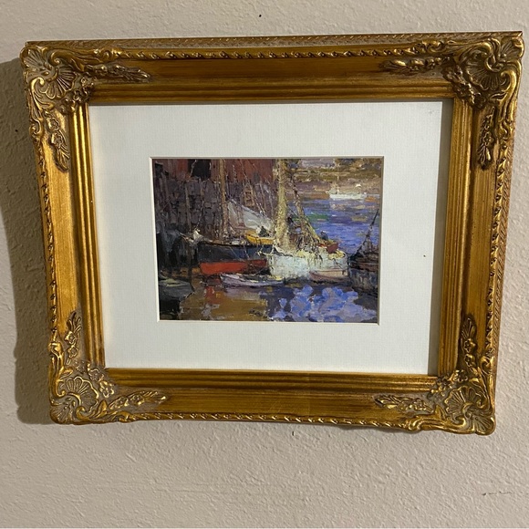 VTG Gold Framed Art Print Harry Vincent 1918 